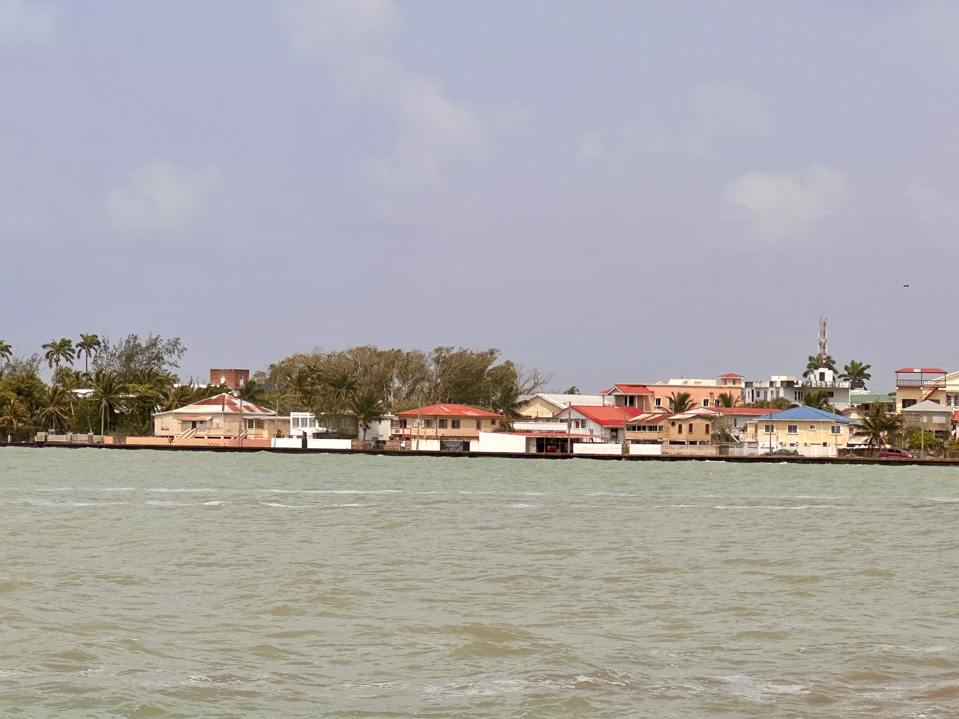 Pretty Painted Houses on the water Belize City